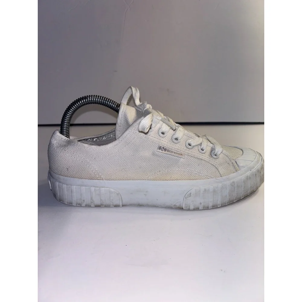 Superga‎ 2630 Cotu Platform Sneakers Womens EU 39 US 6.5  White Canvas Athletic